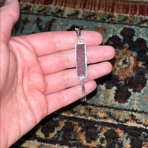 Chic Silver and Purple Bar Bracelet